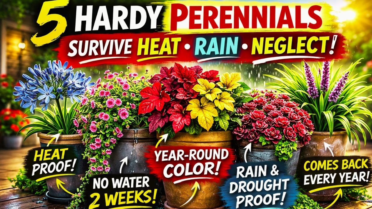 5 Hardy Perennials That Survive Heat, Rain & Neglect In Containers!!