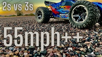 Traxxas Rustler 4x4 VXL Top Speed 2s vs. 3s