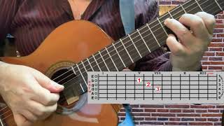 Простая мелодия на гитаре за 5 минут для новичка Игра на гитаре с нуля, видео уроки быстрое обучение