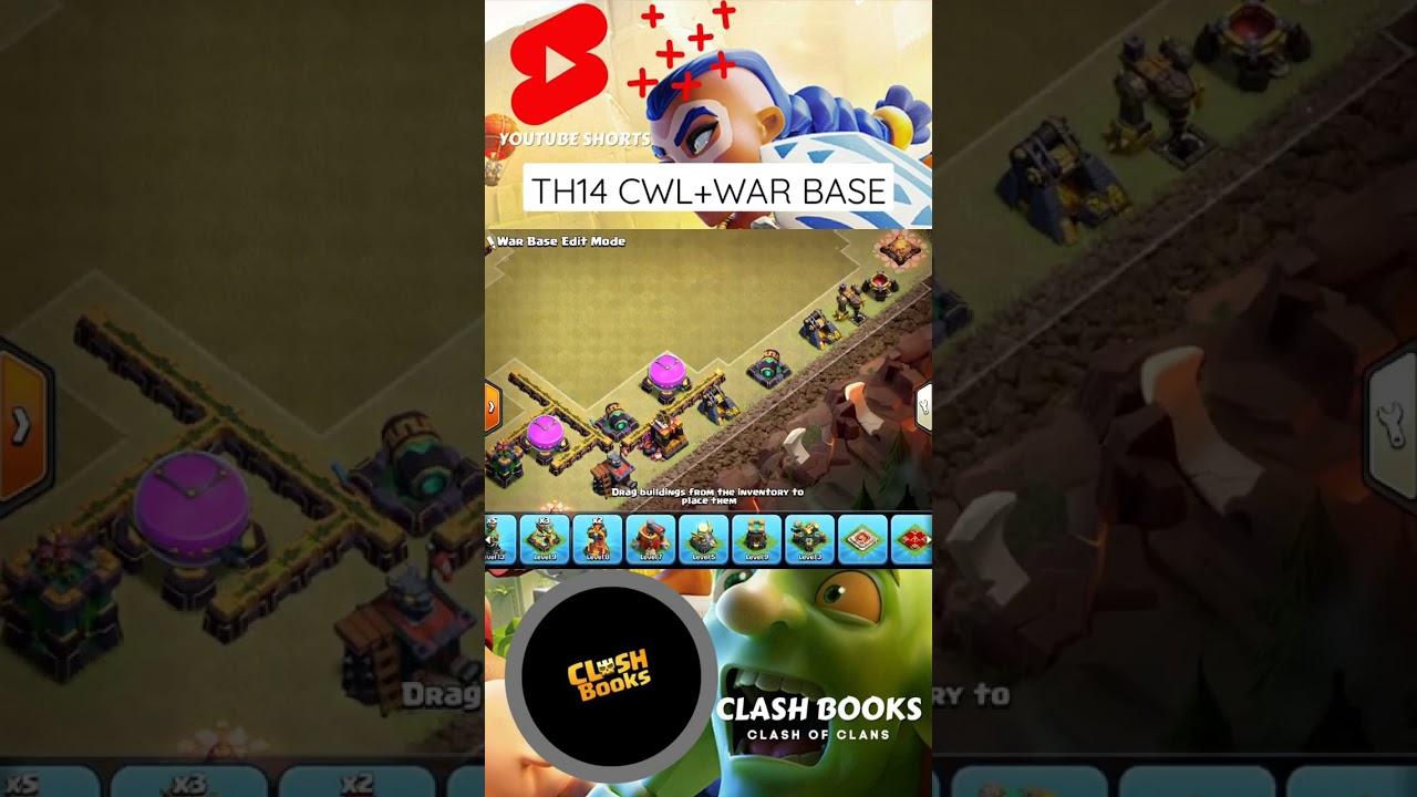 TH14 CWL+WAR BASE WITH LINK# 225 * CLASH OF CLANS *#clashofclans #fyp #shor...
