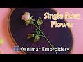 Ribbon Embroidery of Single Rose Flower
