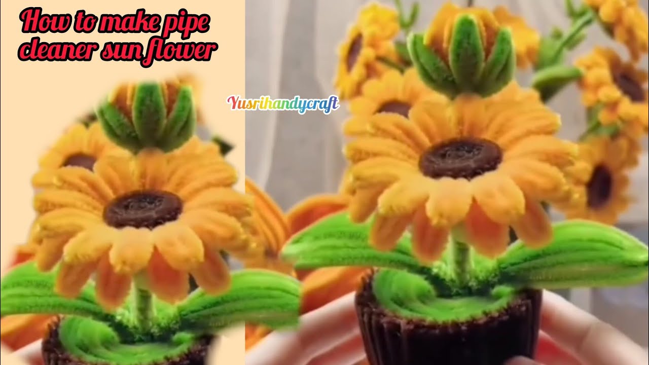 Diy tutorial membuat bunga matahari dari kawat bulu. How to make pipe