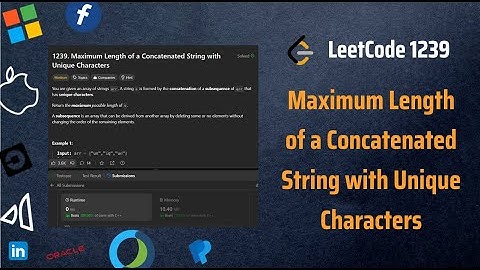 ✅ Maximum Length of a Concatenated String with Unique Characters - LeetCode 1239 - Bit Manipulation