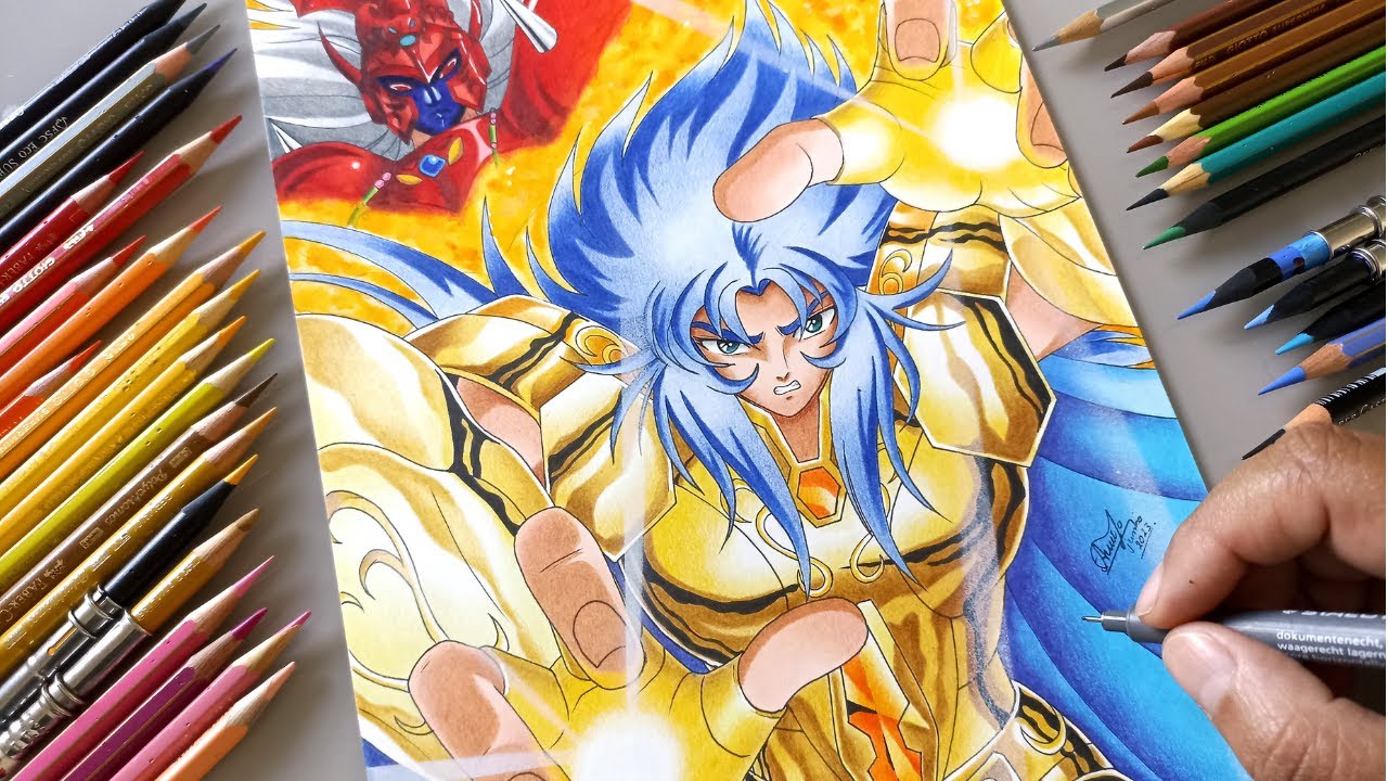 Drawing the Gemini Saga - Saint Seiya | Speed ​​Drawing - YouTube