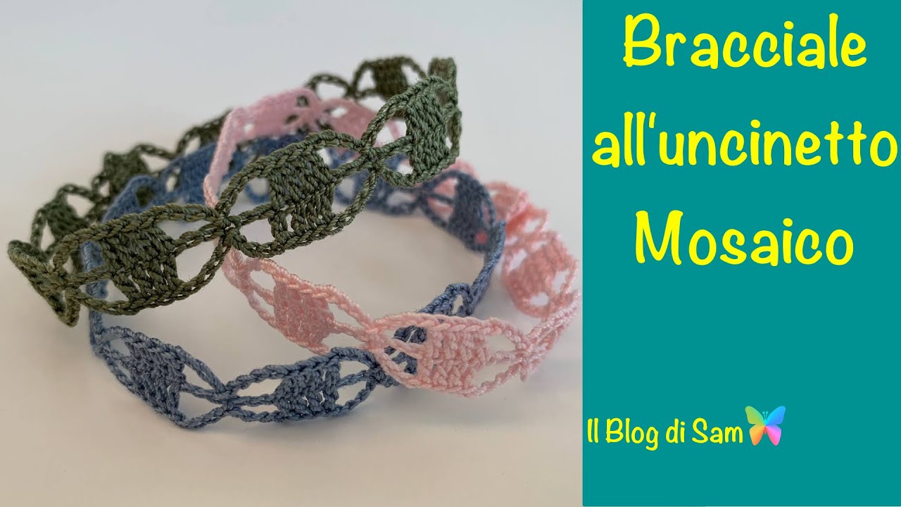 Spiegazione del bracciale all'uncinetto Mosaico