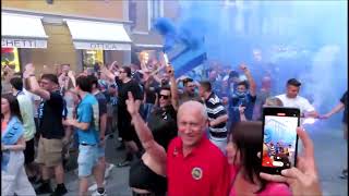 Promozione del Lecco   corteo dei tifosi