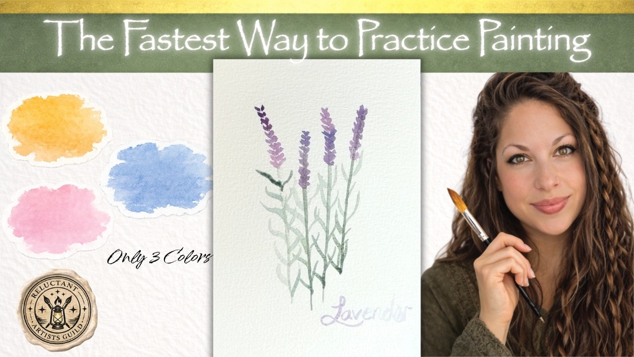 No Time? Paint This Lavender in 5 Minutes 🌿 (Beginner Friendly)