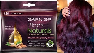 GARNIER Black Naturals Oil-Enriched Crème Hair Colour 3.16 , NATURAL BURGUNDY @MYWORLD2019