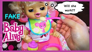 FAKE Baby Alive Doll Test to See if She Works Feeding and Changing!