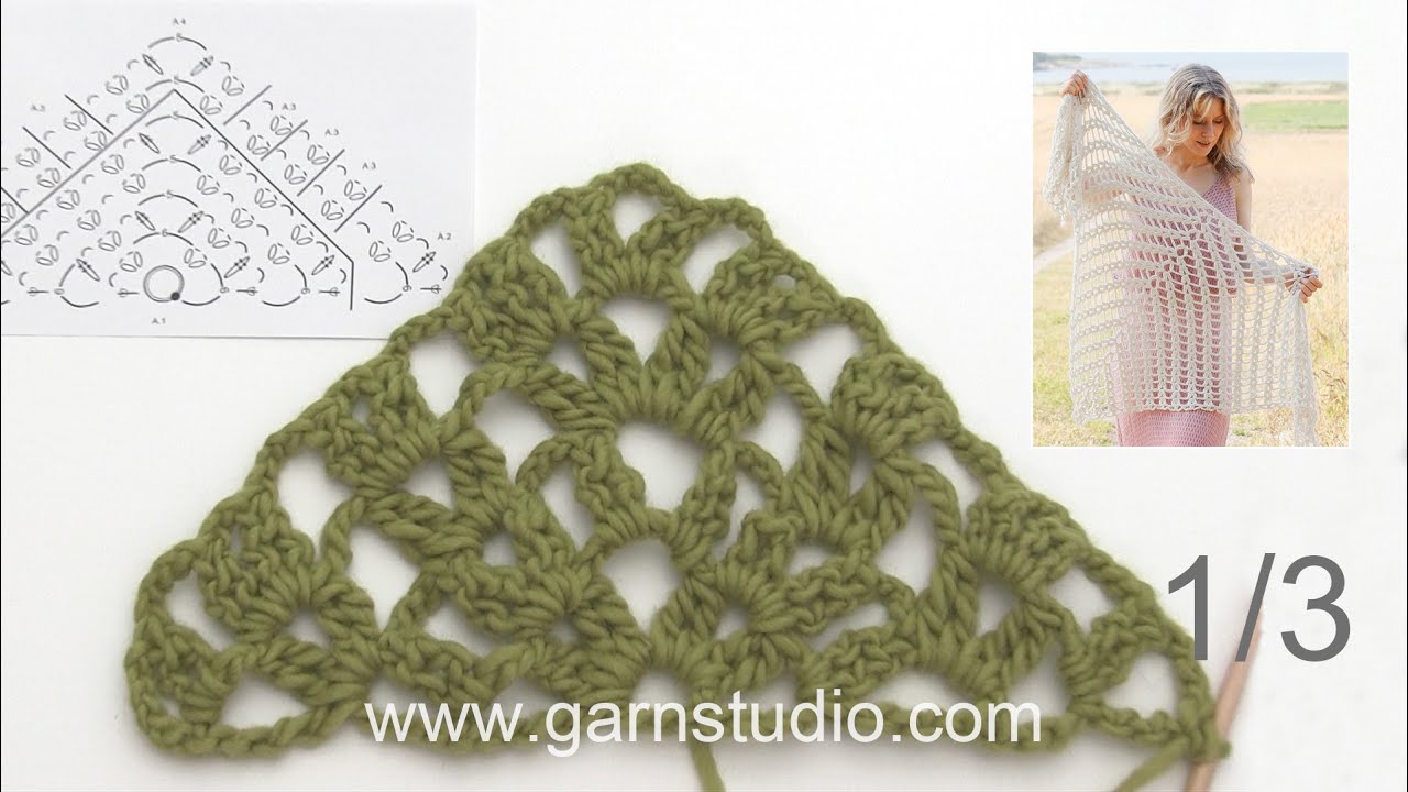 How to start crocheting the shawl in DROPS 222-7