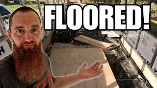 Installing a new floor in our SKOOLIE!