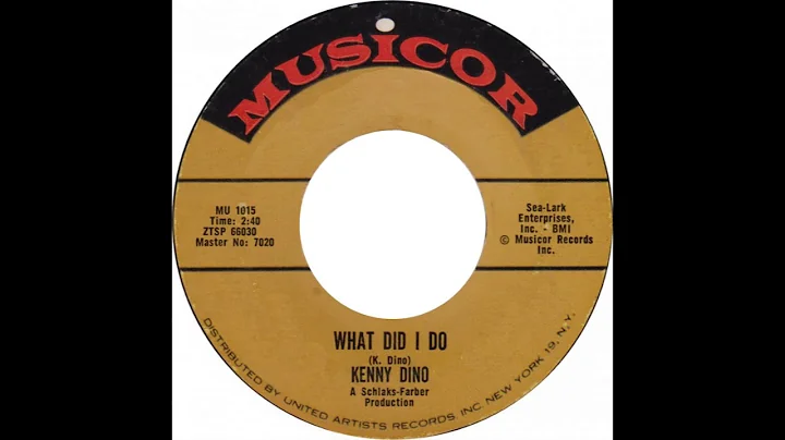 Kenny Dino  What Did I Do (Musicor) 1962