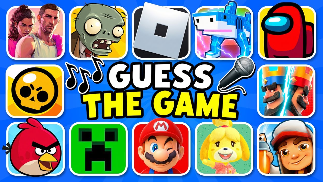 Guess The GAME By Emoji and Songs Quiz 😄🎵 GTA VI, Roblox, Minecraft, Among Us 🕹️