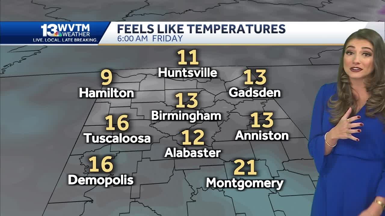 Some light rain in the Alabama forecast Wednesday night before arctic air returns on Thursday, Th...