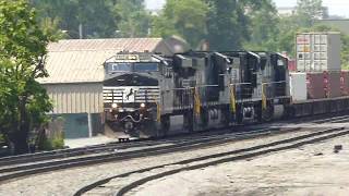 Southbound NS Stack Train At Marion, Ohio  6 10 2017