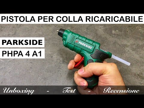 RECHARGEABLE gun for PARKSIDE hot glue. PHPA 4 A1 with rechargeable batteries. Lidl