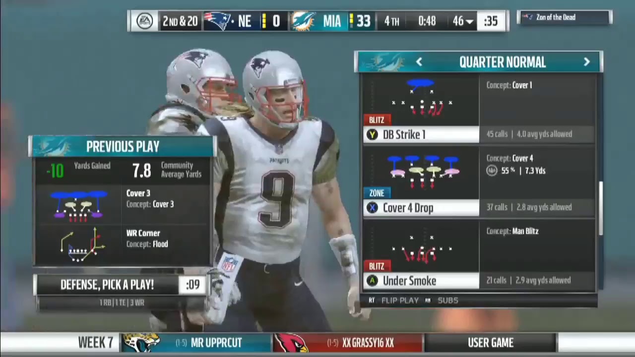 Madden 17 MSL Week 7: Patriots @ Dolphins - YouTube