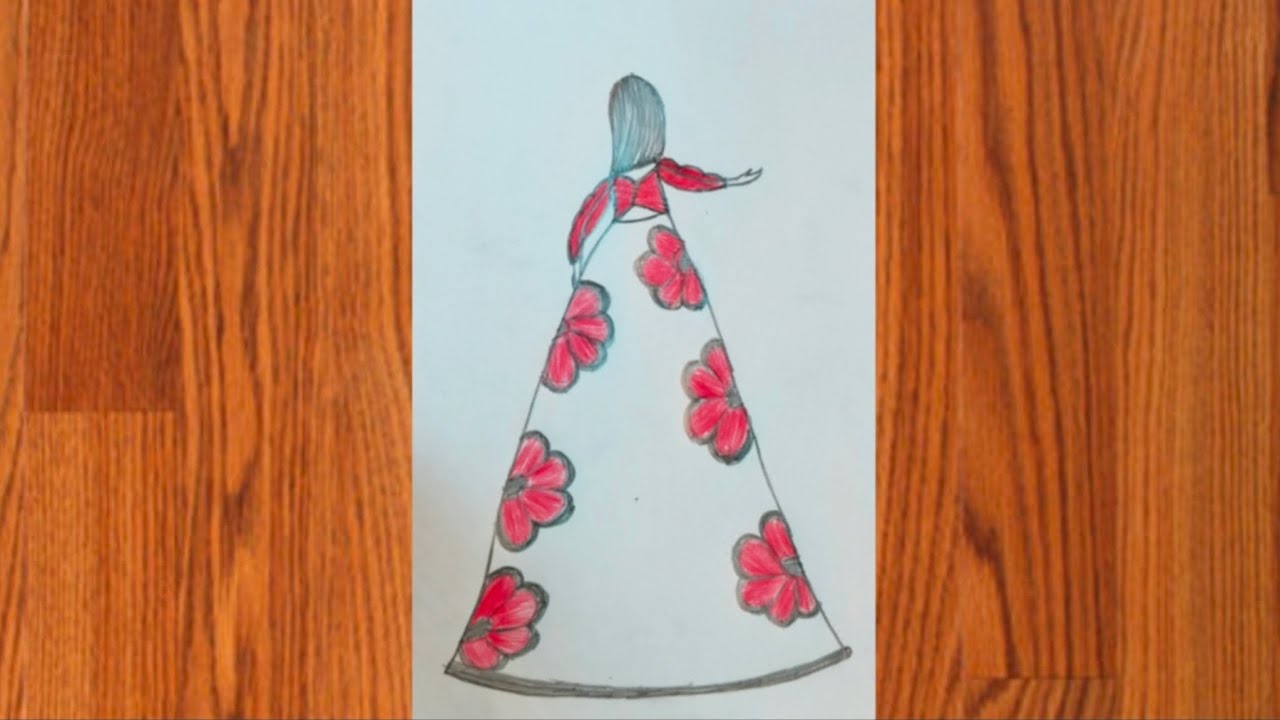 Beautiful Girl Drawing Easy | Girl Dress Step by step | Easy Girl Drawing for beginners 