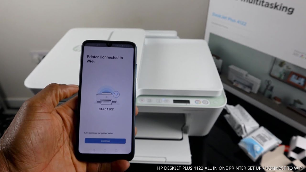 HP DESKJET PLUS 4122 ALL IN ONE PRINTER SET UP / CONNECT TO WIFI YouTube