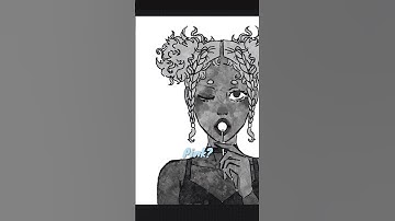 drawing with my iPad on grayscale 🍭 #digitalart #artshorts #artchallenge #prettygirl #aestheticart