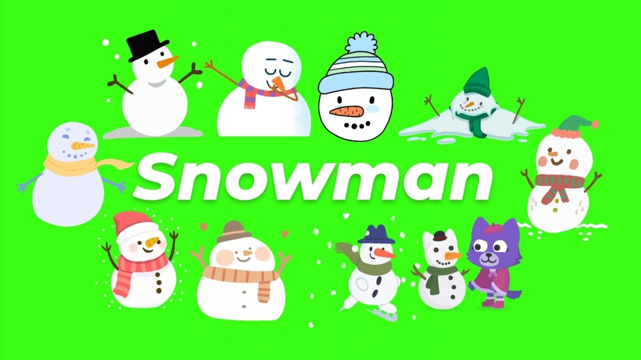 Animated Snowman GIF Green Screen Pack (Free Download)