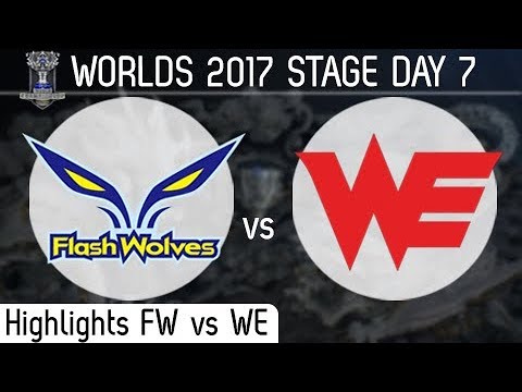 lol highlights ita 14/10/2017 FW vs WE Highlights - Day 7 Group D WORLDS 2017 Flash Wolves vs Team WE