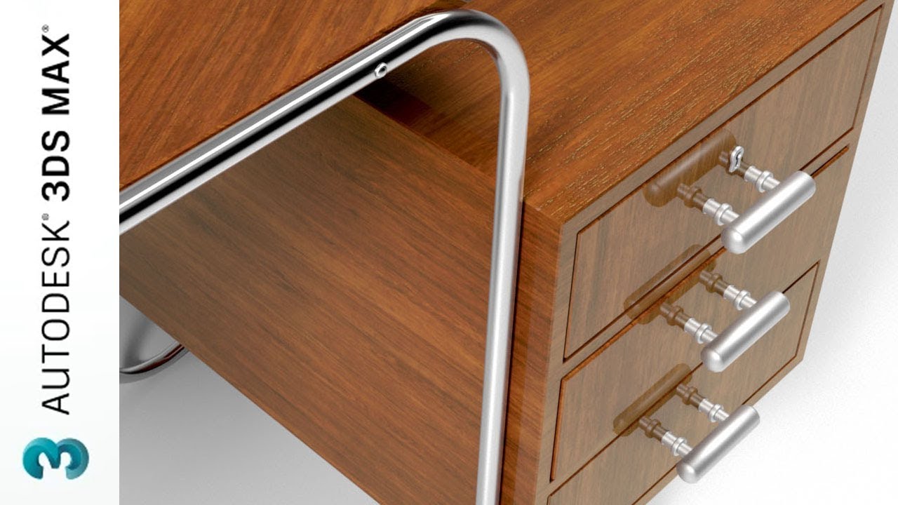 Tutorial 3ds Max [basic/med] -  Biurko Bauhaus 02. Materiały. Rendering Arnold.