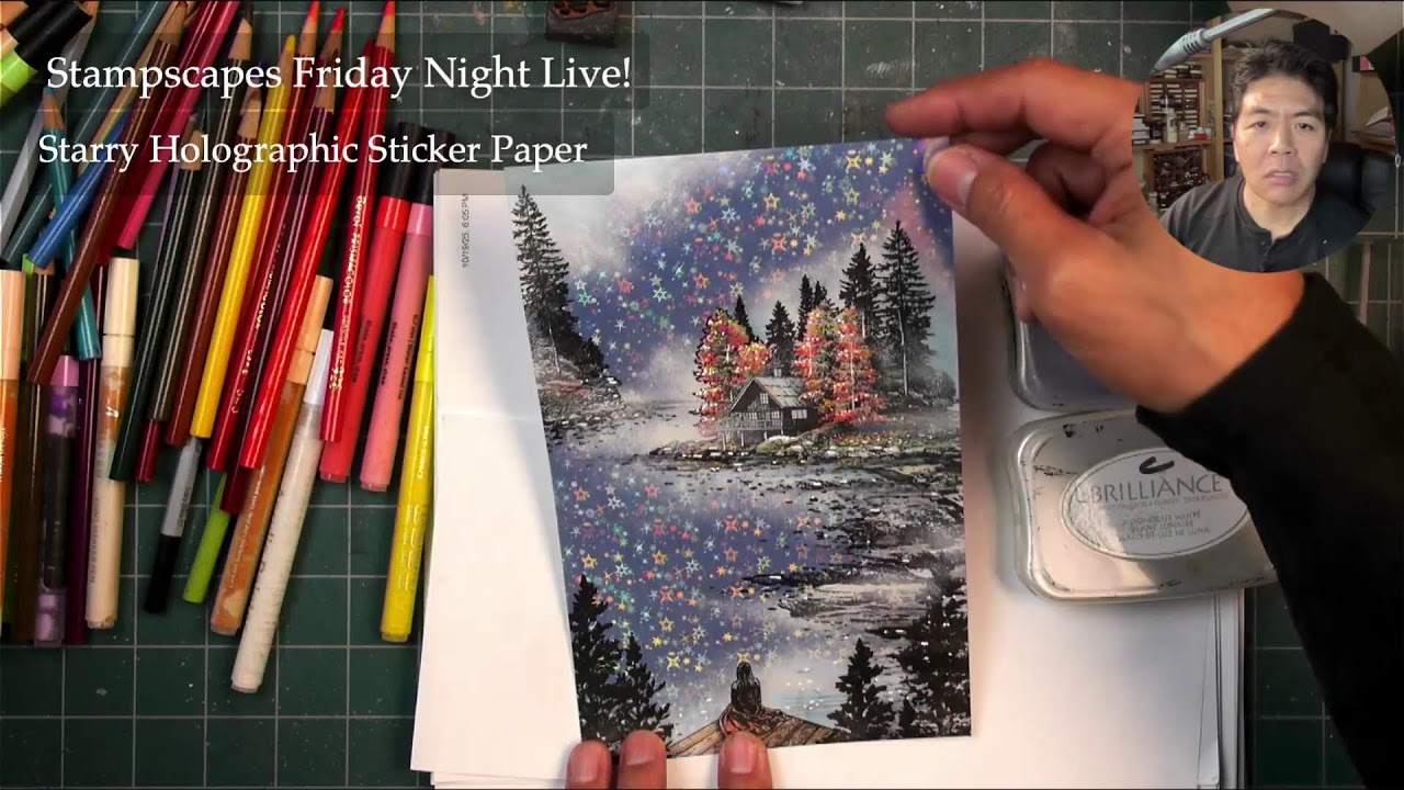 Stampscapes Friday Night Live: Printable Starry Holographic