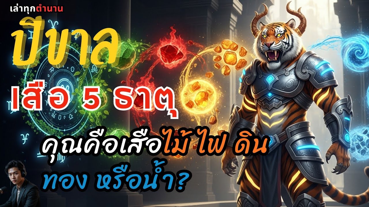 [12 ปีนักษัตร] ปีเสือไม่ได้มีแค่ตัวเดียว! ถอดรหัส 5 พยัคฆ์ซ่อนคม: คุณคือเสือไม้ ไฟ ดิน ทอง หรือน้ำ?
