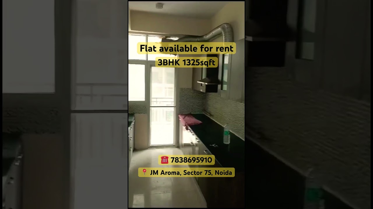 FLAT FOR RENT | JM AROMA SECTOR 75 NOIDA | 3BHK 1325 SQ.FT | NEAR METRO STATION