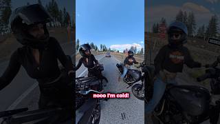 Wrong top for this 🥶🍒 #bikergirl #lowriderst #laketahoe #bikerchick