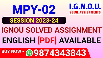 MPY 2 Solved Assignment 2023-24 in English, MPY-02 Solved Assignment 2024, MPY 2 Assignment