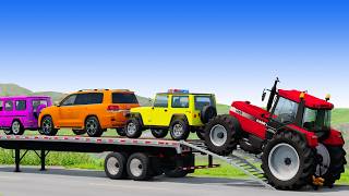 Flatbed Truck Mcqueen | Transportation with Truck - Pothole vs Car #22 - BeamNG.Drive