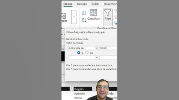 Filtro de número pela opção é diferente de no Excel  #byeverton #excel #shorts