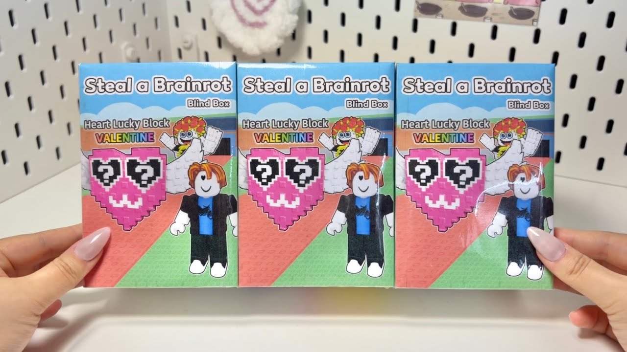 [☁️Paperdiy☁️] Steal a Brainrot VALENTINE Heart Lucky Block Blind bags ASMR💝 Squishy | Satisfying