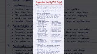 Augmented Reality (AR) Project | Easy School Project