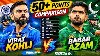Virat Kohli vs Babar Azam 🔥 50+ Points Comparison | The Ultimate Cricket Battle