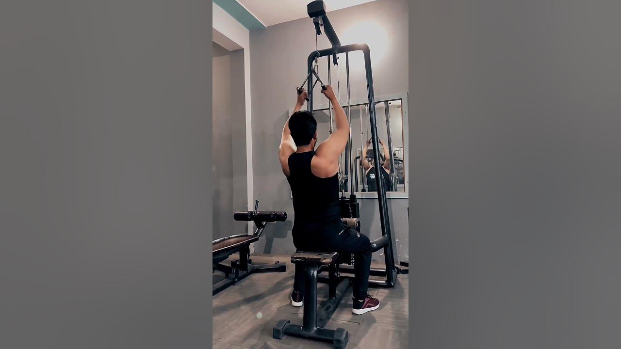 V handle Lat pulldown Improve your back muscle Back workout fitness gym virlshort 