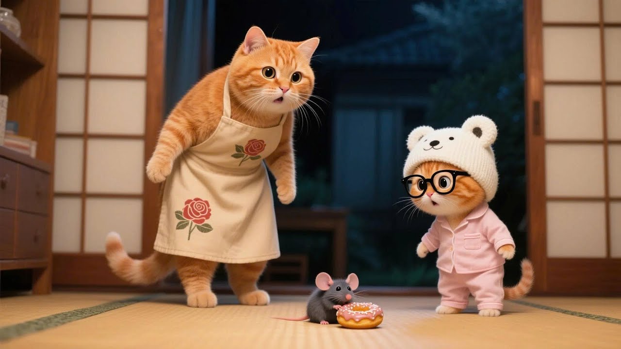 A Mouse Took Ginger Kitten’s Donut, Mama Cat Makes a Giant One 🍩🐭🐱 | Funny Cat Videos