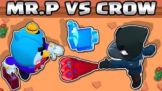 Crow Vs Mr P Cuervo Vs Pinguino 15 Pruebas 1vs1 Nuevo Brawler Brawl Stars Youtube - crow de brawl stars pisla