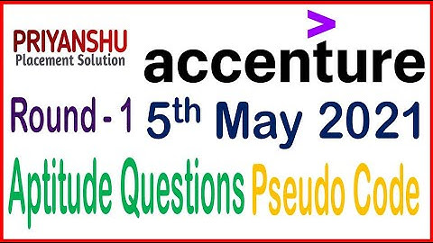 Accenture Aptitude Questions | Accenture pseudo code | Accenture 5th May 2021 | Accenture reasoning