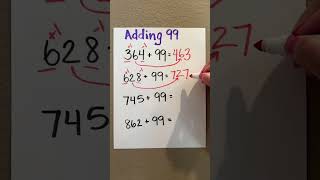 Great math trick (Adding 99) #math #mathematics #mathisfun #mathtrick