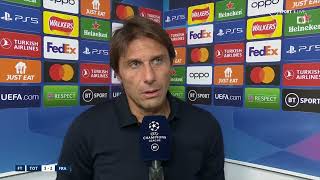 Antonio Conte post-match interview after Tottenham 3 - 2 Eintracht Frankfurt