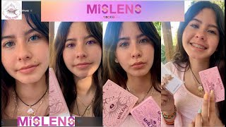OPENING and REVIEWING colored EYE CONTACTS from MISLENS for DARK BROWN eyes! Purple, Blue, and more