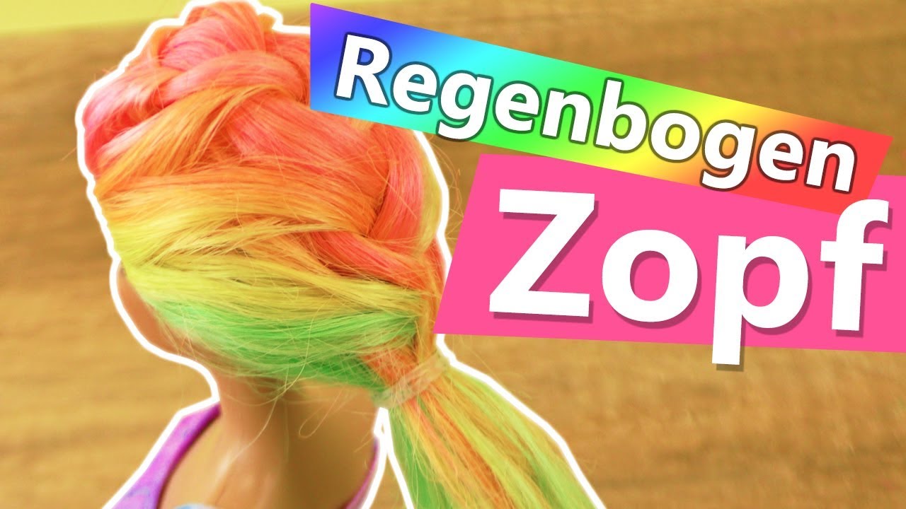 Barbie Diy Regenbogenzopf Tolle Neue Frisur Fur Eure Barbie Puppe Neon Haare Fur Barbie Youtube