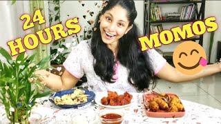 SUB) I only ate MOMOS for 24 HOURS Challenge / Food Challenge /#BOB