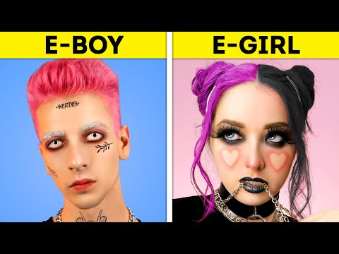 E Girl And E Boy Vs Natural Beauty Gorgeous Makeup Transformation Compilation Youtube
