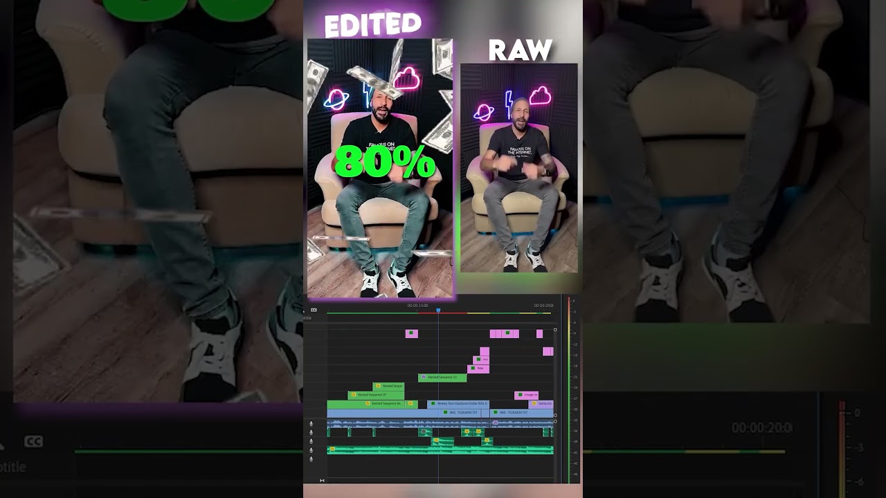 Day 1 of Editing Boring Videos Into Reels Timeline