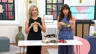 Clarks Collection Leather Slide Sandals Reileigh May on QVC