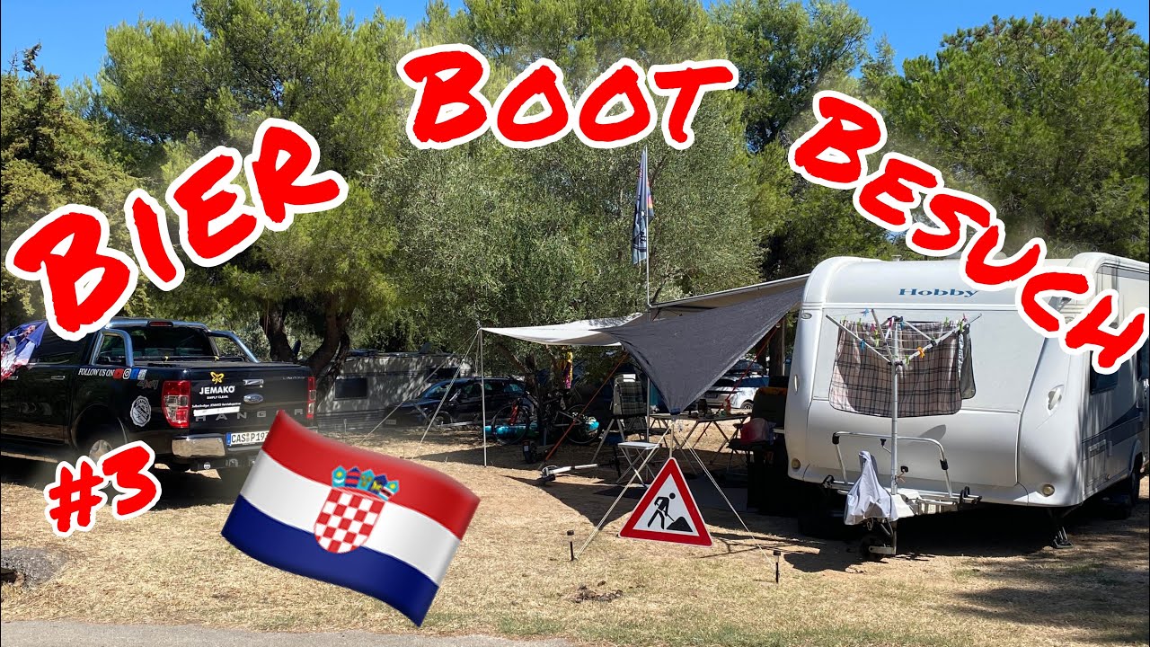 Mit Boot und Wohnwagen auf der Insel Murter , Jezera Lovisca , Vlog3